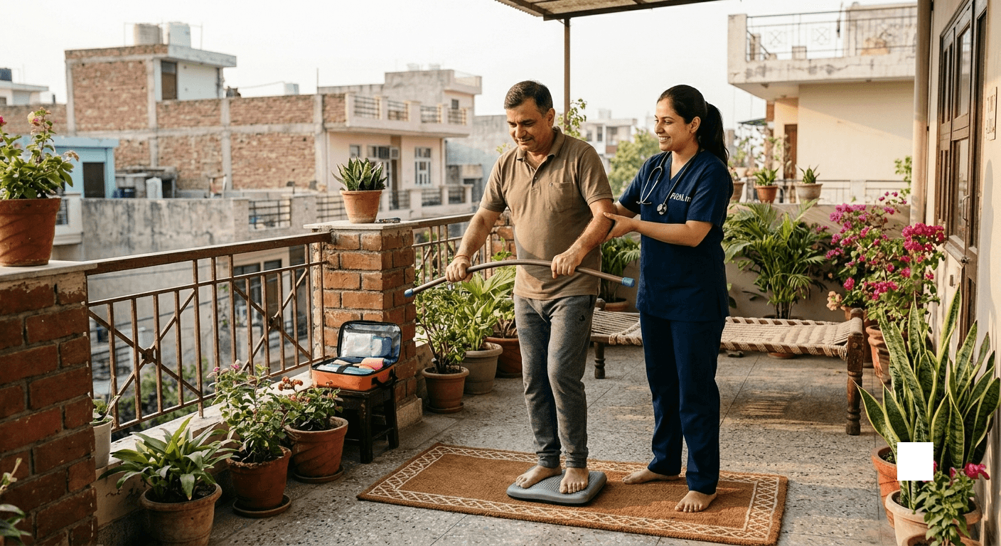Showing hard work of a physiotherapist in Delhi working under Delhi Naturopathy